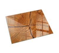 Plaque de Cheminée 120x80 cm Moderne Protection Thermique Bords Polis Verre Plaque de Sécurité Installation Facile Revêtement de Sol Rectangle sous la Cheminée - Grain de Bois en Coupe transversale