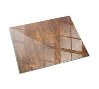 Plaque de Cheminée 120x80 cm Plaque de Protection Contre Les Étincelles pour Poêle Résistant à la ChaleurRond Protecteur de Sol Imprimé Élégant - Texture Rouille sur métal