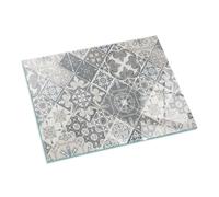 Plaque de Cheminée 80x60 cm Rectangulaire pour Poêle Résistant à la Chaleur Imprimé Élégant Plaque de Protection Contre Les Étincelles Protecteur de Sol - Modèle de mosaïque décorative