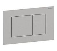 Plaque de commande carrée Geberit Sigma 40 115629FW1, finition brossée, revêtement facile à nettoyer, pour double chasse d'eau.