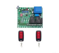Plaque de commande de portail coulissant 220 V avec affichage LED Contrôleur électrique de porte coulissante en plastique vert 2 télécommandes avec commande de portail 11,5 x 10 cm avec protection