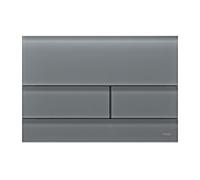 Plaque de commande de toilettes TECEsquare II 9240826 technologie double flux, verre gris signal satiné