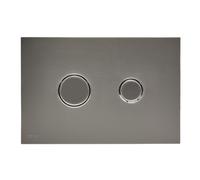 Plaque de commande double touche en acier inoxydable, traitement PVD, gun metal mat (SATATBGM)
