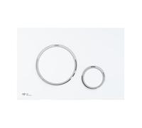 Plaque de commande double touche en plastique, blanc mat/chrome brillant (SATAT76)