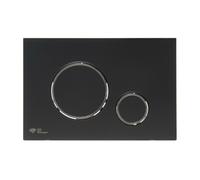 Plaque de commande double touche en plastique, noir mat (SATAT78)