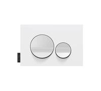 Plaque de commande, double touches rondes Blanc brillant