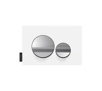 Plaque de commande, double touches rondes Chrome brillant/Blanc mat