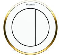 Plaque de commande Geberit Type10 avec commande frontale pour WC 10x10cm blanc / or / blanc 116.055.KK.1