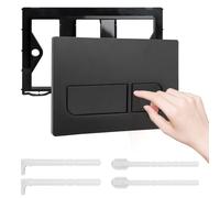 Plaque de Commande,Plaque de Chasse D'eau,Compatible Geberit Sigma01,20,30,50,UP300 et UP320,pour Réservoir de WC Compatible, Équipée D'un Set de Leviers de Chasse et D'un Cadre D'Installation (noir)