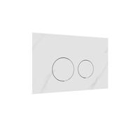 Plaque de commande QeramiQ Push Stone - pour réservoir encastré Geberit UP320 - double chasse - boutons ronds - pierre naturelle - marbre blanc SW1244456