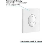 Plaque de commande Start GROHE alpin 2 débits Déclenchement pneumatique Blanc Blanc G
