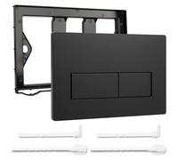 Plaque de Commande WC Compatible avec Geberit 01/20/21/30/40/50 UP300 UP320 | avec Double Chasse, avec Leviers de Chasse et d'un Cadre d'Installation (Noir Mate)
