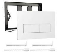 Plaque de Commande WC Compatible avec Geberit 01/20/21/30/40/50 UP300 UP320 | avec Double Chasse, avec Leviers de Chasse et d'un Cadre d'Installation (Blanc)