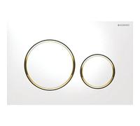 Plaque de commande WC GEBERIT Sigma20 double touche: blanc, doré