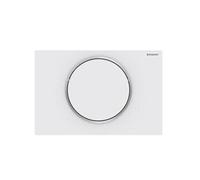 Geberit Plaque d'actionnement Sigma 10 ronde laquée blanc mat, anneaux design polis 115.758.JT.5