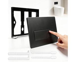 Plaque de Commande WC Suspendu,246 x 164mm Plaque de Déclenchement compatible avec Geberit Sigma01/Sigma20/Sigma30/Sigma50/UP300/UP320, Double Chasse D'eau WC, Noir
