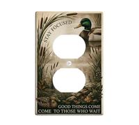 Plaque de couverture de sortie duplex rustique avec citation motivante pour | Thème nature rustique, plaque murale avec citation de motivation, décoration artistique de la faune, accessoires de salon de