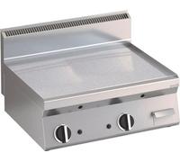 Plaque de cuisson à gaz KBS, surface chromée lisse, 595 x 555 mm, 2 zones de cuisson, modèle de table
