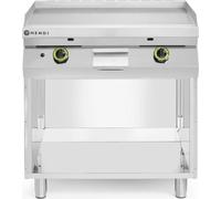 Plaque de cuisson à gaz lisse, avec meuble bas fermé sur 3 côtés, HENDI, gamme Cuisine, 10 kW, 800 x 700 x (H) 900 mm