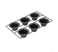 Plaque de cuisson anti-adhésive 6 moules pour gâteaux muffins | Acier au carbone robuste, résiste à la déformation, répartition uniforme de la chaleur, cuisson constante, construction