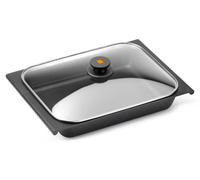 Plaque de cuisson avec couvercle - 41 x 29 cm, noire