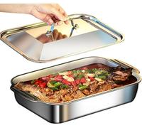 Plaque de cuisson avec couvercle - Plaque de cuisson pour l'extérieur - Cuisine en extérieur - Grillade réglable - 41 x 24,5 cm - Argent