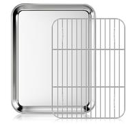 Plaque de cuisson avec gril, 26,5 x 20,5 x 2,5 cm, en acier inoxydable
