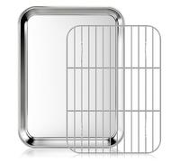 Plaque de cuisson avec gril, en acier inoxydable, dimensions : 23,5 x 17,5 x 2,5 cm