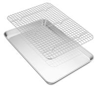 Plaque de cuisson avec grille de refroidissement, en acier inoxydable, dimensions : 40,4 x 30,6 x 2,5 cm
