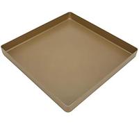 Plaque de cuisson carrée - Moule à pain, pizza - Pour faire des biscuits - Antiadhésive, en aluminium - 28x28x3 cm - Gris