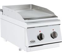 Plaque de cuisson Combisteel avec surface rainurée - 400 x 700 x 300 mm, modèle de table, 3,6 kW