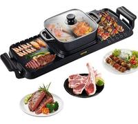 Plaque de cuisson électrique 2-en-1 polyvalente pour l'intérieur et l'extérieur, 2400 W, avec revêtement antiadhésif - Un barbecue pratique et polyvalent pour toutes les occasions