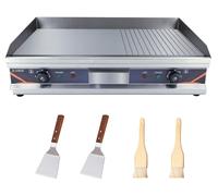 Plaque de cuisson électrique en acier inoxydable, dimensions 73x40 cm, puissance 4400 W, température réglable de 50 à 300 °C