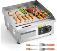 Plaque de cuisson électrique - Gastro-Plancha - Puissance 2000 W - Surface de cuisson 35,5 x 30 cm - Température 50-300 °C réglable en continu - Boîtier en acier inoxydable - Accessoires 2 spatules, 2
