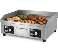 Plaque de cuisson électrique - Grill à plaques - Pour une utilisation professionnelle - Contrôle rapide de la température - 66x44 cm - Argent