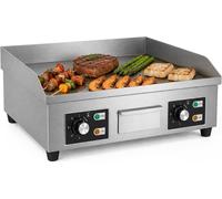 Plaque de cuisson électrique - Grill à plaques - Pour une utilisation professionnelle - Contrôle rapide de la température - 66x44 cm - Argent