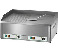 Plaque de cuisson électrique KBS 6 kW, 2 zones de chauffe, moitié lisse, moitié striée, 665 x 570 x 300 mm