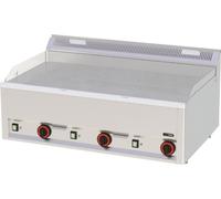 Plaque de cuisson électrique KBS à 3 zones de chauffe, surface de cuisson chromée lisse, 990 x 600 x 290 mm