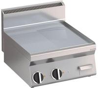 Plaque de cuisson électrique KBS, acier inoxydable lisse, surface de cuisson 596 x 555 mm, 2 zones de chauffe