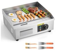 Plaque de cuisson électrique - Plaque de cuisson de table - Dimensions : 45 x 30 cm - Puissance : 2800 W - Température : 50–300 °C - Pieds antidérapants - 2 spatules et 2 brosses incluses