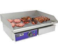 Plaque de cuisson électrique - Plaque de grill - Pour une utilisation professionnelle - Contrôle de la température - Largeur : 50 cm - Acier inoxydable