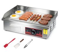 Plaque de cuisson électrique professionnelle 3000 W, 55 x 41 cm | Acier inoxydable, Surface de cuisson plate, Température 50-300 °C, Usage commercial