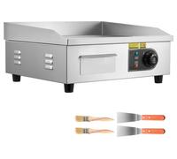 Plaque de cuisson électrique SucceBuy, conçue pour un usage professionnel, dimensions 45 x 30 cm, puissance 2800 W. Grill de table avec une plage de température de 50 à 300 °C, incluant 2 spatules, 2