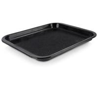 Plaque de cuisson émaillée - Rectangulaire - 36 x 28 x 2,5 cm - Noire
