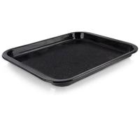 Plaque de cuisson émaillée - Rectangulaire - 41 x 32 x 2,5 cm - Noire