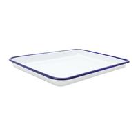 Plaque de Cuisson Émaillée Rectangulaire Blanche Plateau Four, 27x19 CM | Résistant à Chaleur, Contact Alimentaire Sûr, Surface Lisse, Conduction Rapide, pour Four et Pâtisserie Couleur Aléatoire