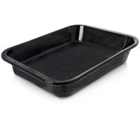 Plaque de cuisson émaillée - Rectangulaire, profonde - 36 x 28 x 6 cm - Noire