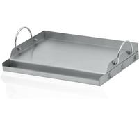 Plaque de cuisson en acier inoxydable | 51 x 32 cm | Plancha pour barbecue, compatible avec les barbecues Weber | Rectangulaire, universelle | Plaque de cuisson pour charbon de bois et gaz