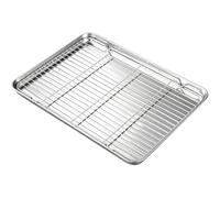 Plaque de cuisson en acier inoxydable avec grille d'évacuation d'huile pour rôtir et griller