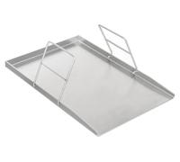 Plaque de cuisson en acier inoxydable - Plateau de cuisson universel pour barbecue - 45 × 30 cm - Épaisseur : 4 mm - Pour barbecues au charbon et à gaz - Camping et plein air - Argent